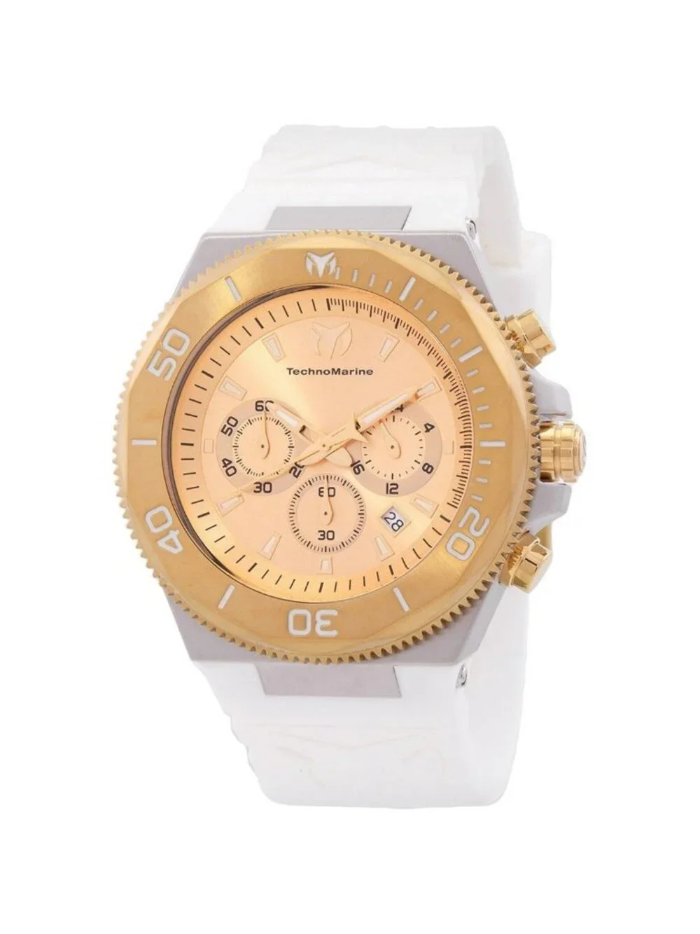 NWT Technomarine Manta Chronograph Quartz Gold Dial Men's Watch
